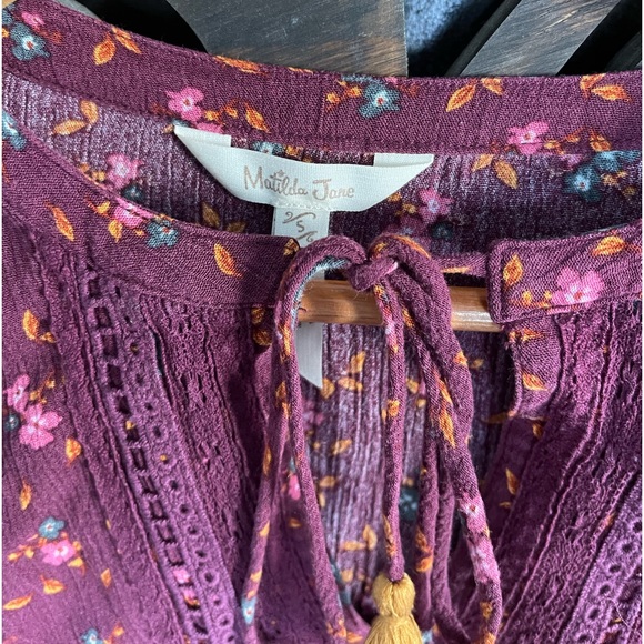 Floral Top Boho Blouse Tassel Tunic Mini Dress (?) Peasant Prairie - Picture 9 of 14